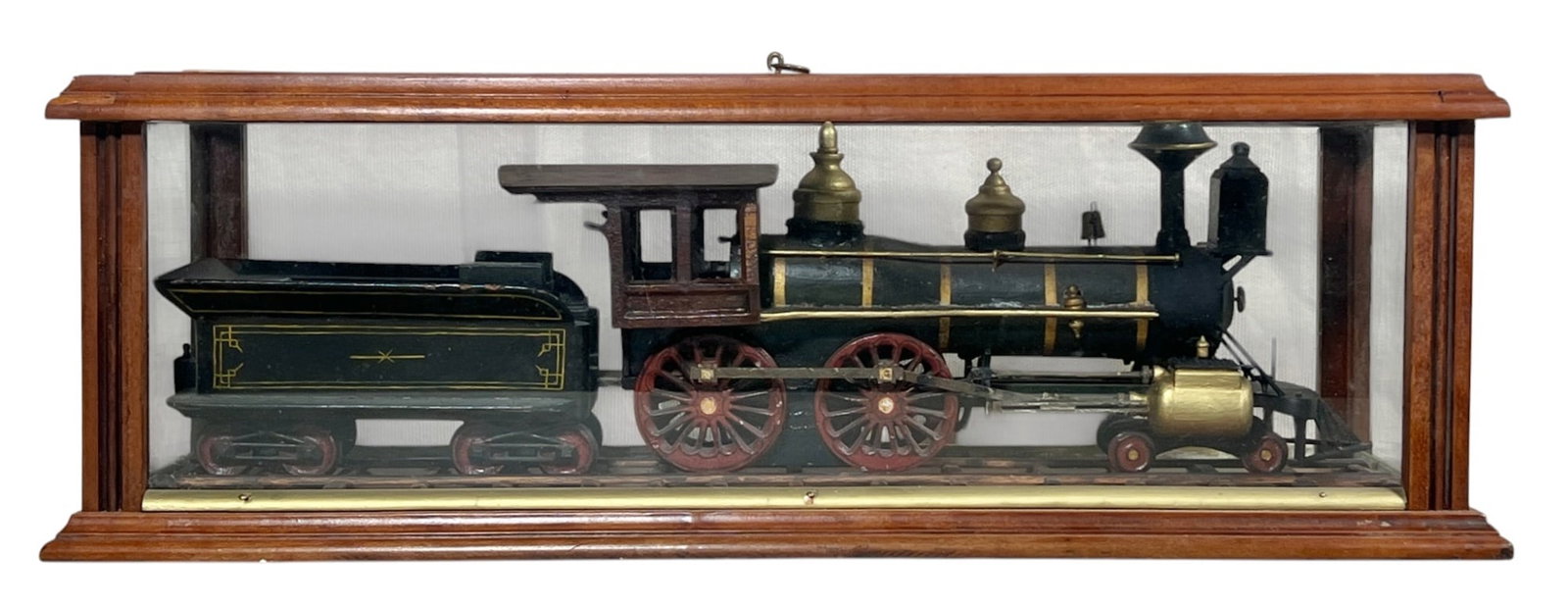 1877 CARVED & PAINTED TRAIN ENGINE & COAL TENDER (1 of 8)