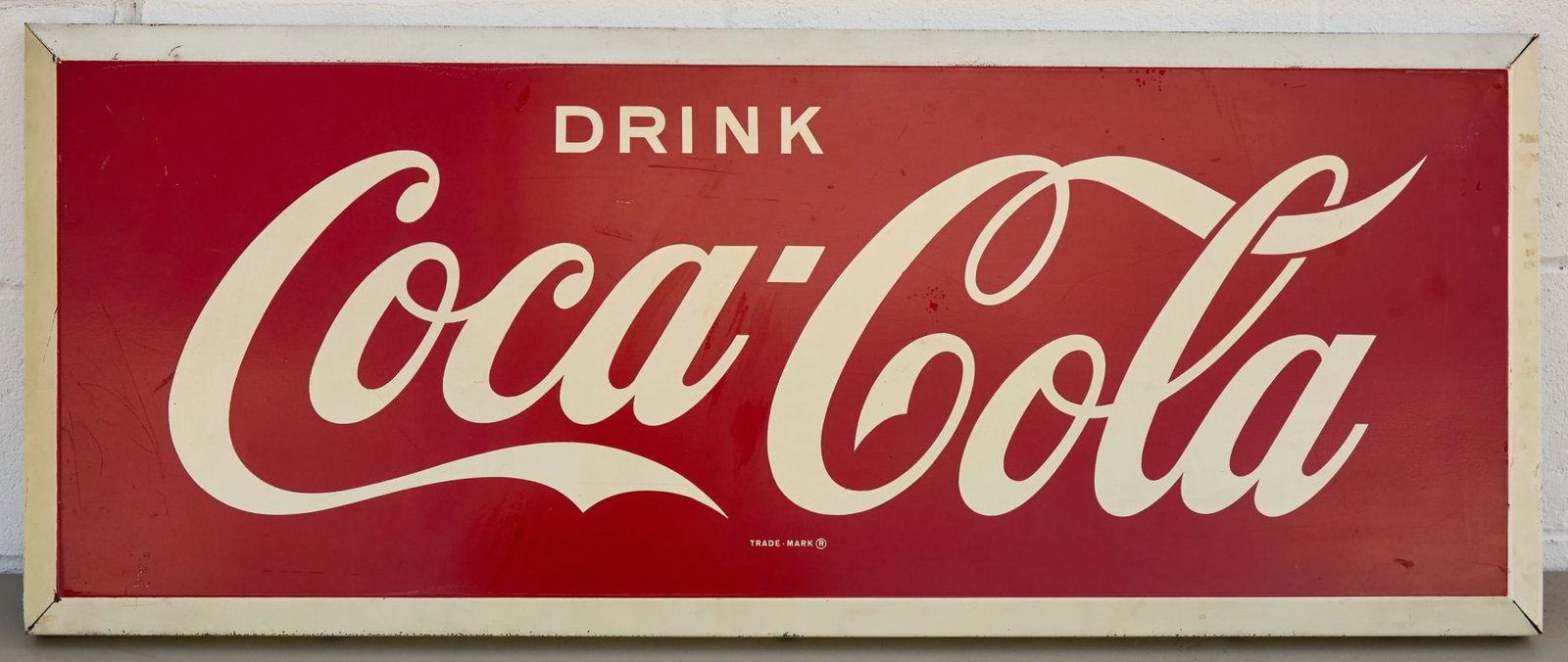 1950s DRINK COCA-COLA SELF FRAMED TIN SIGN/PANEL (1 of 7)