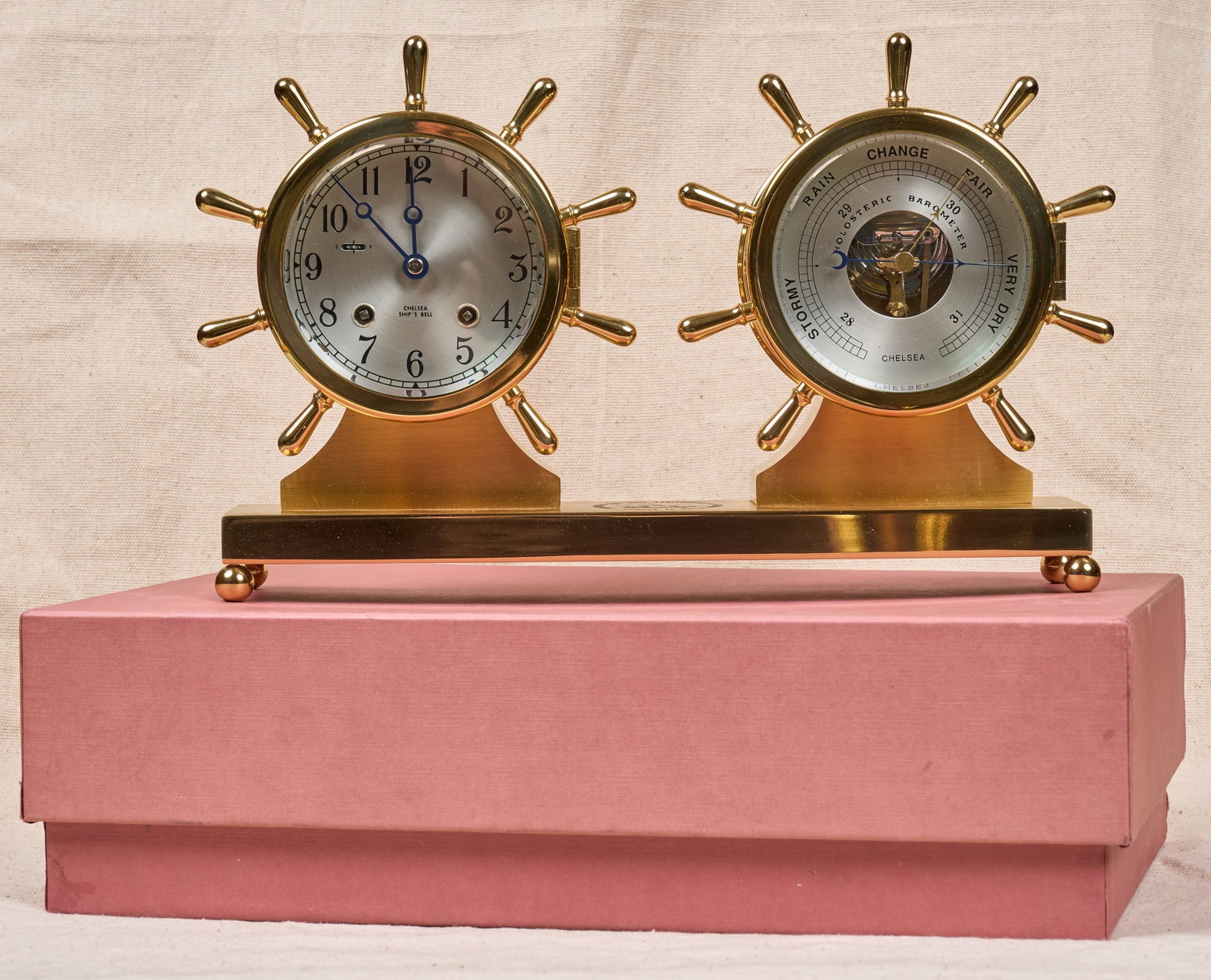 COMMEMORATIVE CHELSEA SHIPS BELL CLOCK BAROMETER (1 of 16)