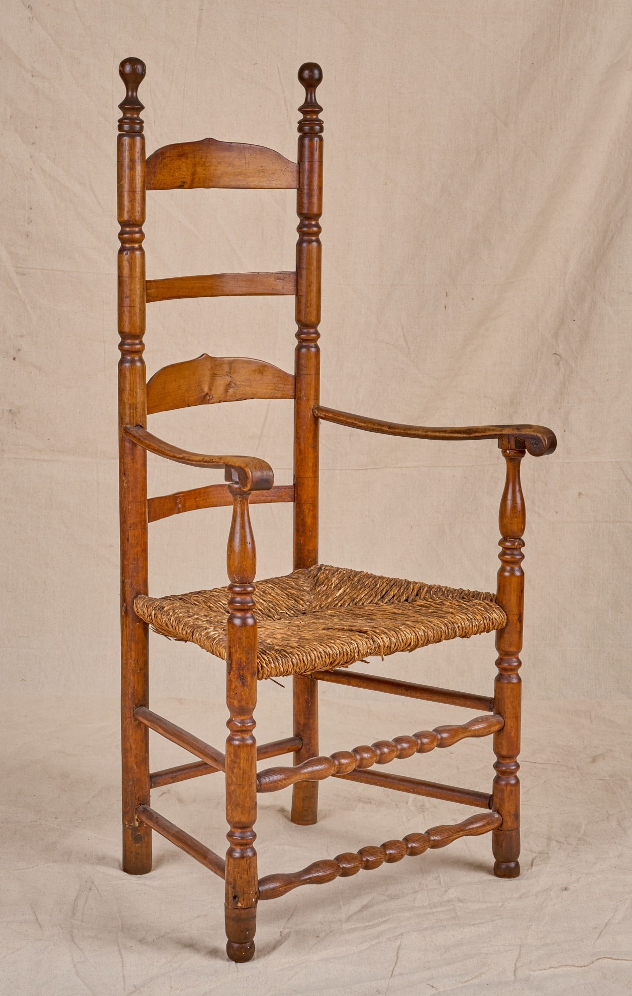 (18th c) LADDER BACK ARMCHAIR (1 of 14)