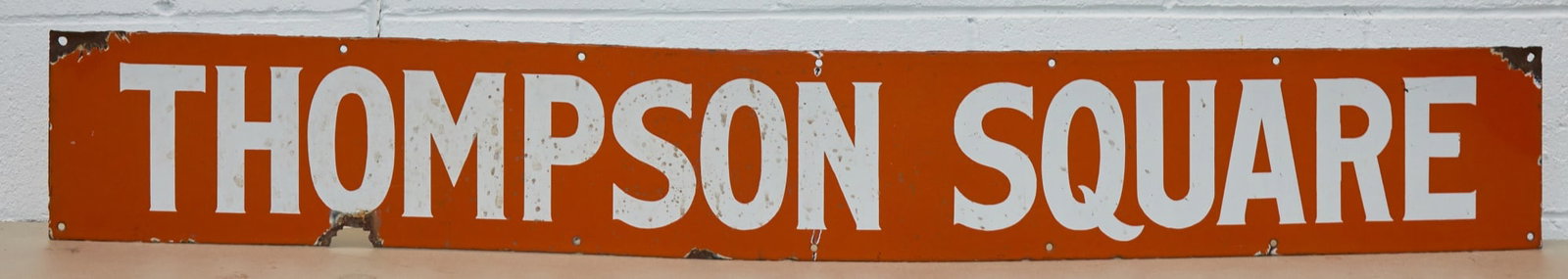 THOMPSON SQ. (MBTA ORANGE LINE) ENAMELED SIGN (1 of 9)
