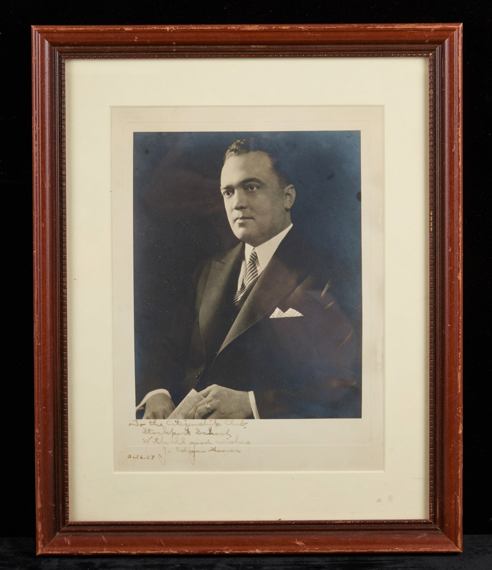 FRAMED & INSCRIBED PHOTO of J. EDGAR HOOVER (1 of 6)