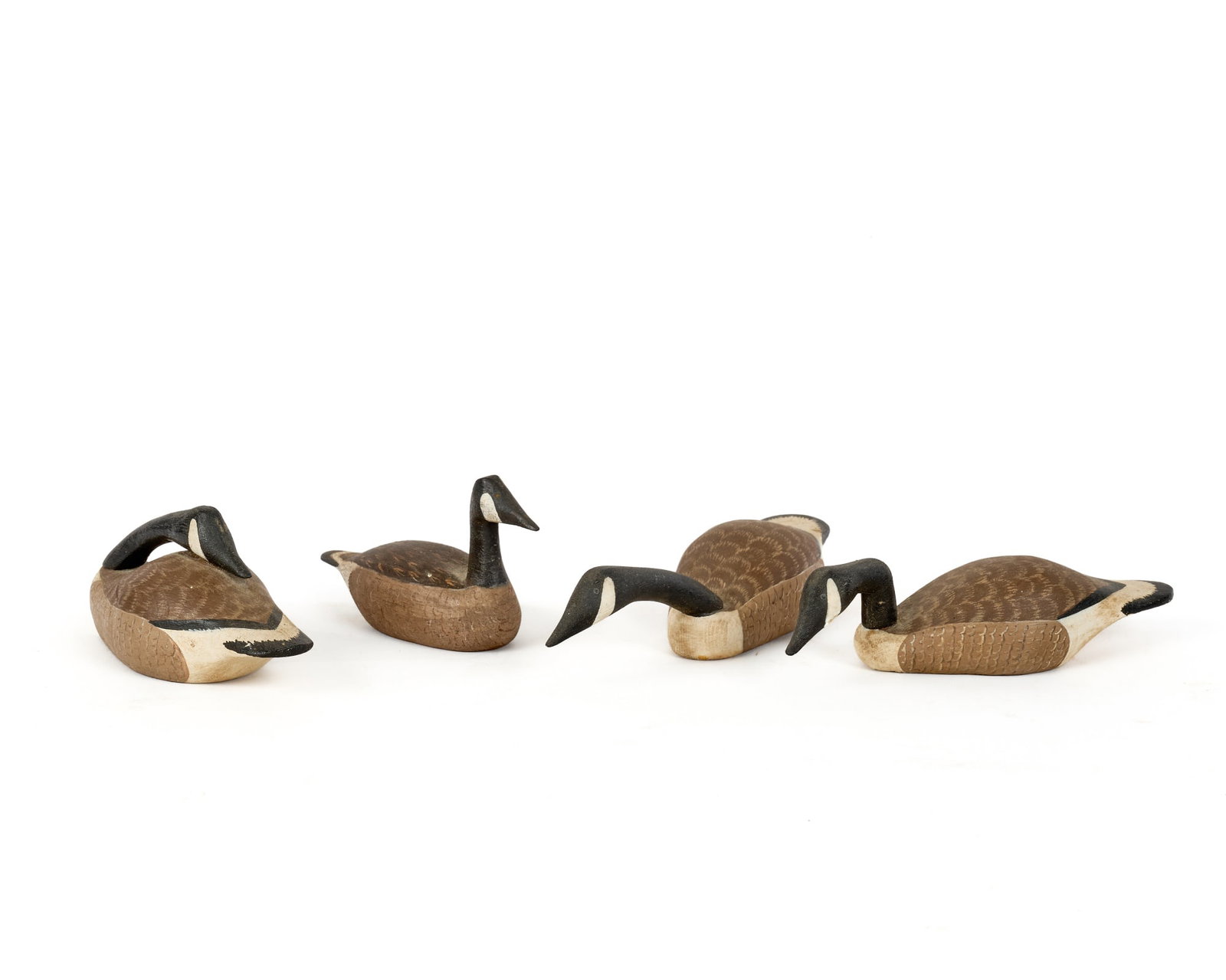 (4) MINIATURE CARVED & PAINTED GEESE SIGNED ADAMS (1 of 6)