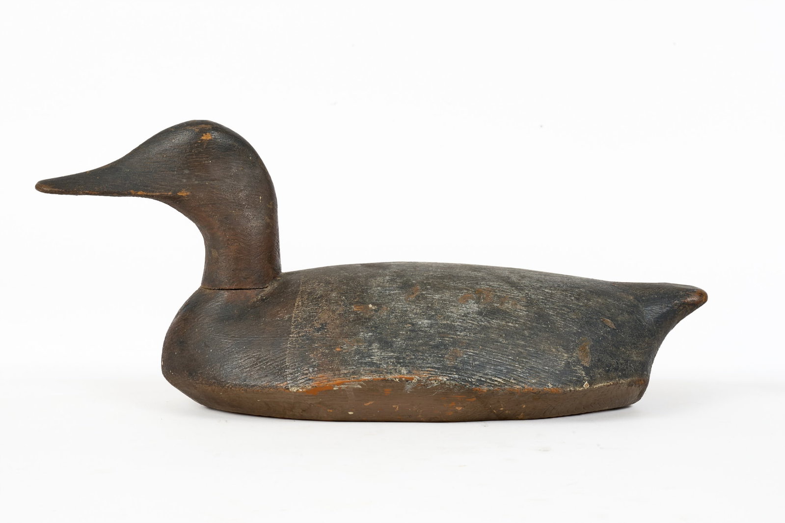 EARLY (20th c) CARVED & PAINTED CANVASBACK DECOY (1 of 7)