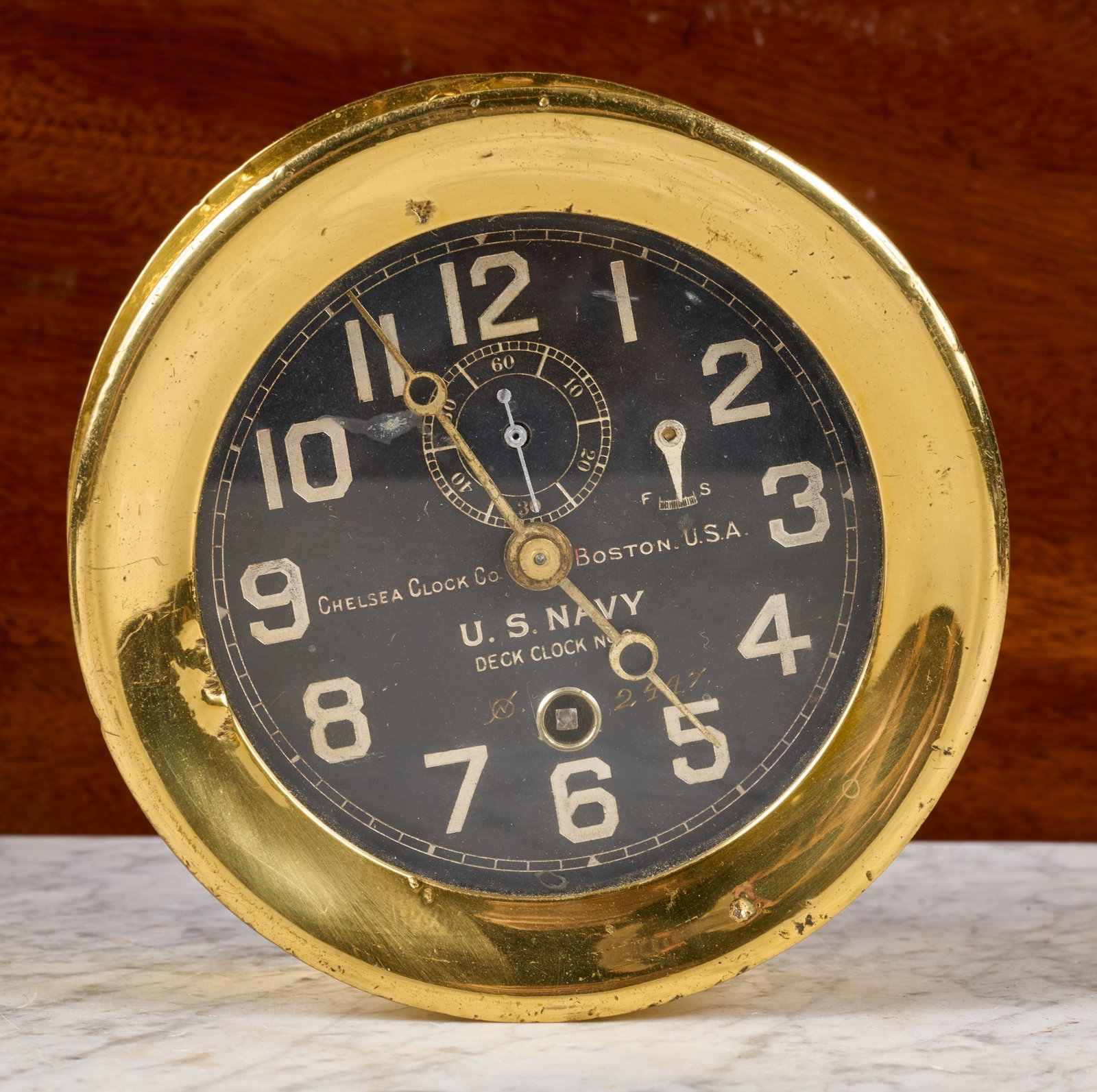 WWI CHELSEA CLOCK CO. US NAVY DECK CLOCK NO. 2 (1 of 15)