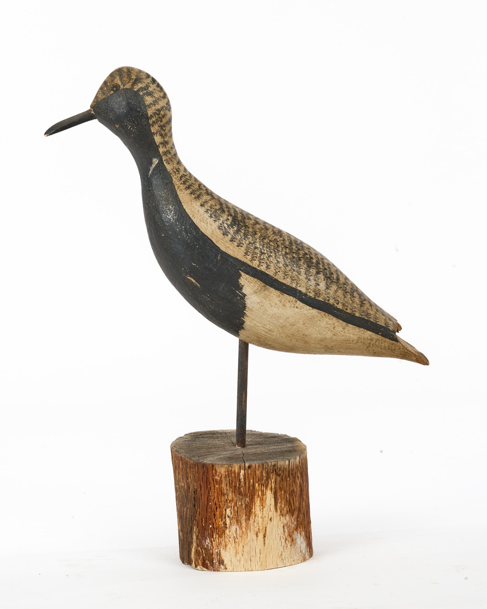 (19th c) CARVED & PAINTED GRAY PLOVER DECOY (1 of 8)