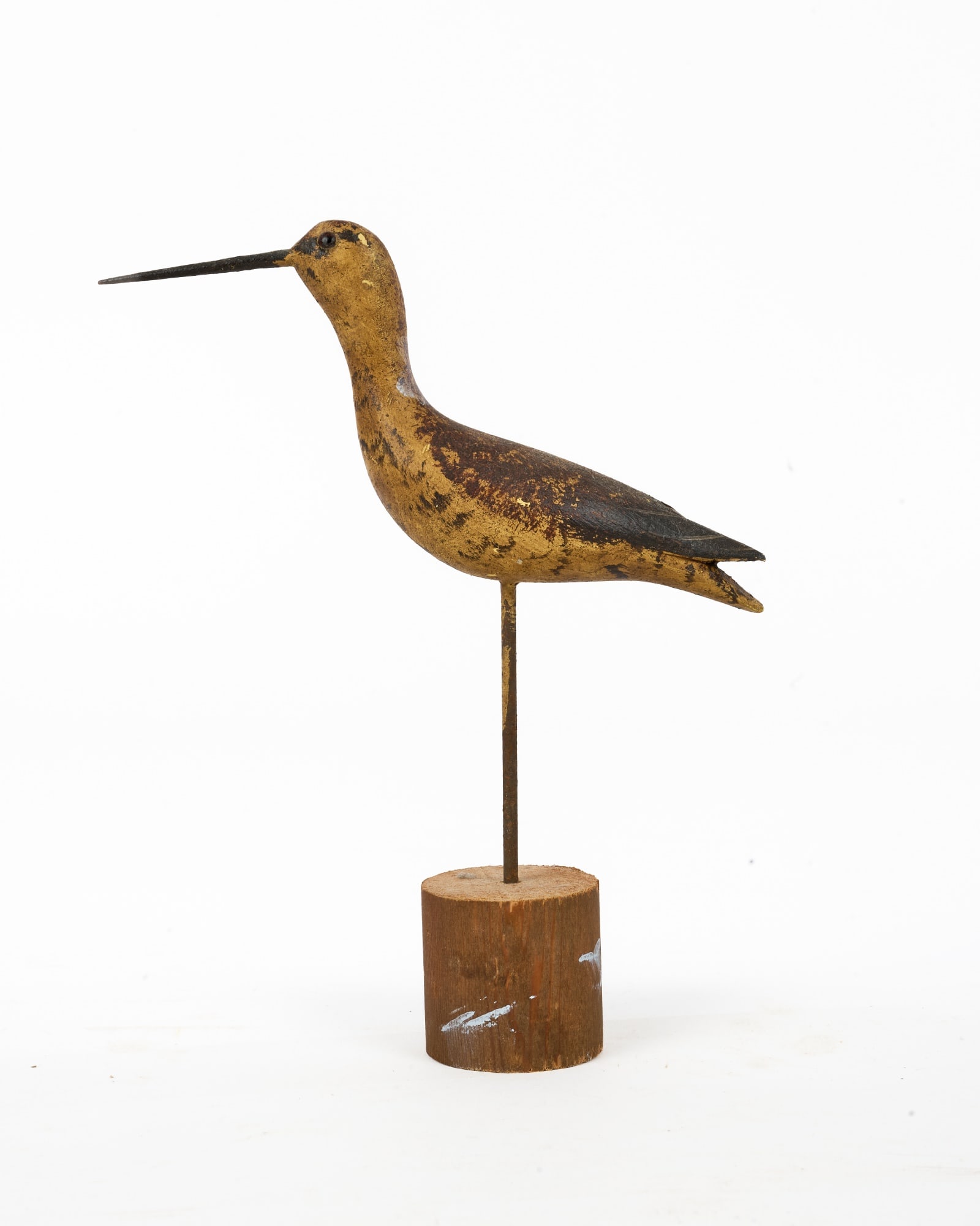 EARLY (20thc) MINIATURE CARVED & PAINTED SHOREBIRD (1 of 7)