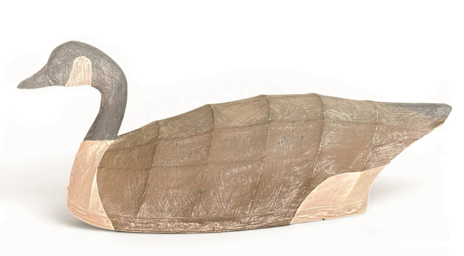 RON VICK CANVAS BACK CANADA GOOSE DECOY: Signed in ink under base. 26 1/4" long