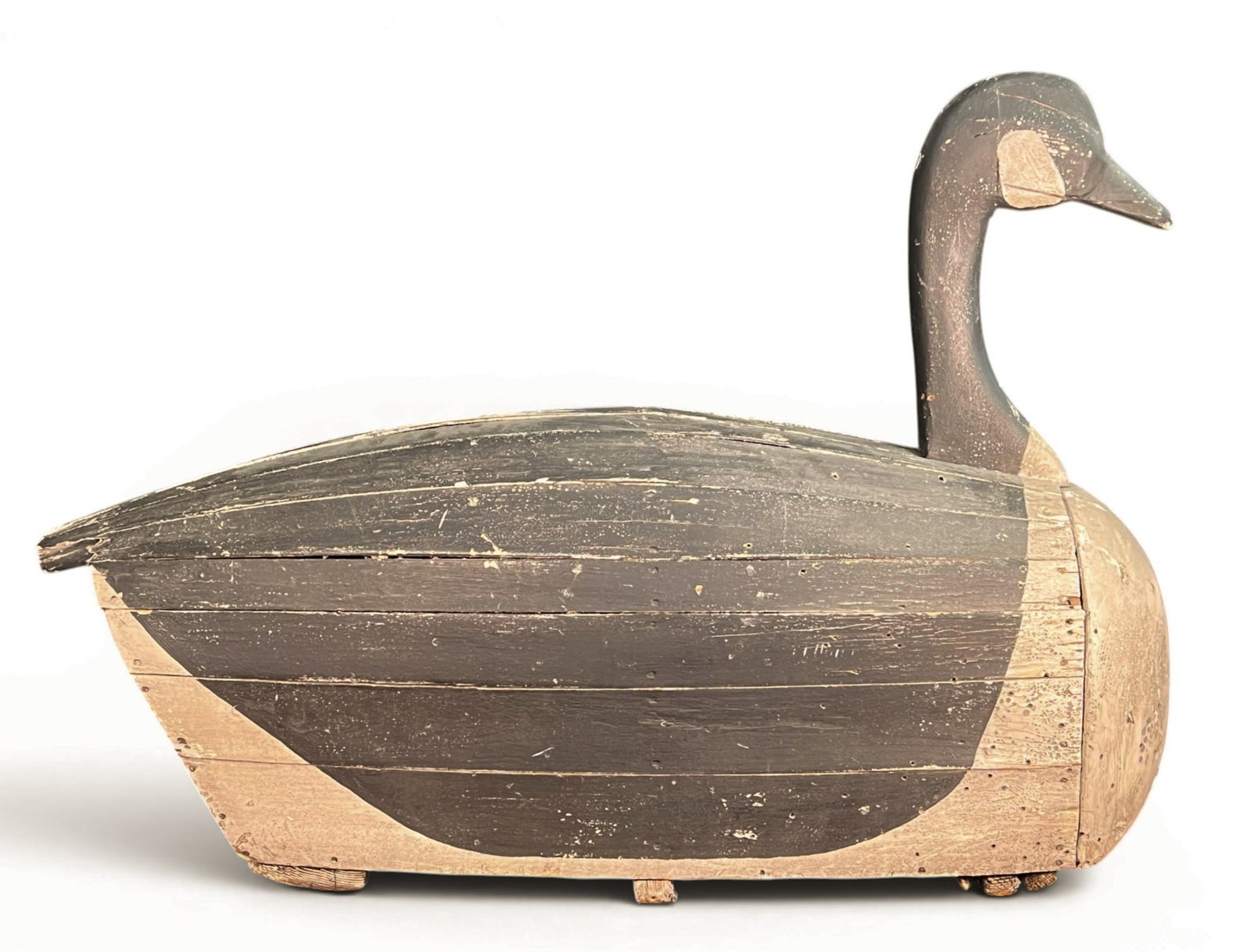 LARGE PAINTED FOLK ART SLAT GOOSE DECOY (1 of 13)