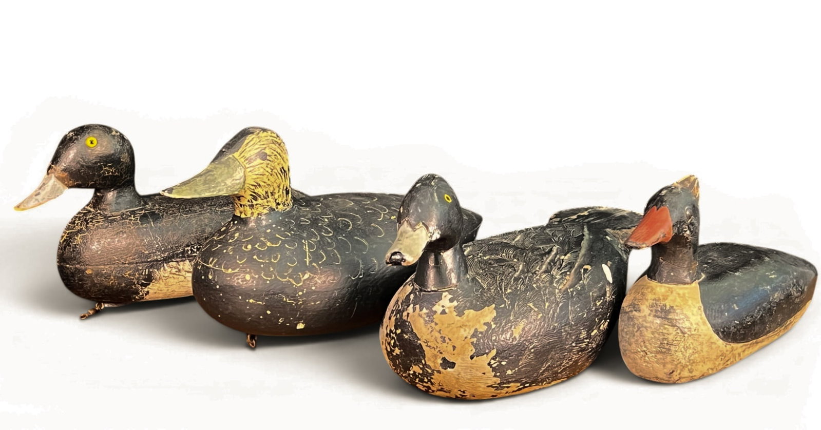 (4) (20th c) CARVED & PAINTED DUCK DECOYS (1 of 13)