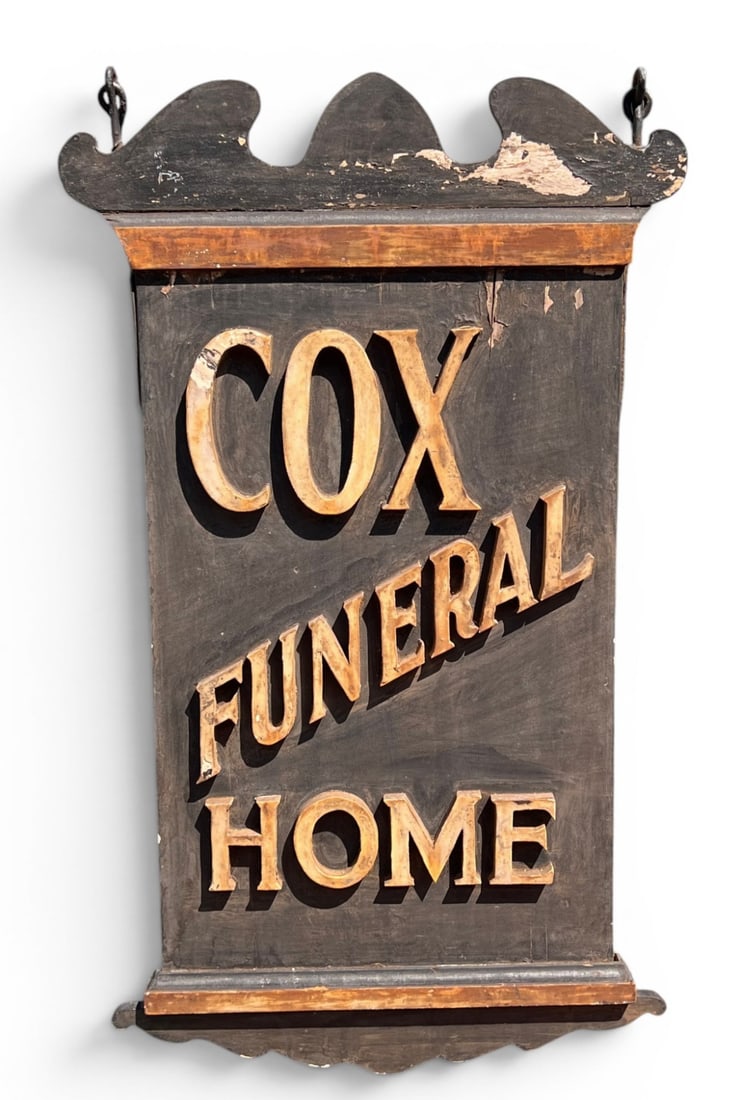 COX FUNERAL HOME DOUBLE SIDED HANGING SIGN (1 of 10)