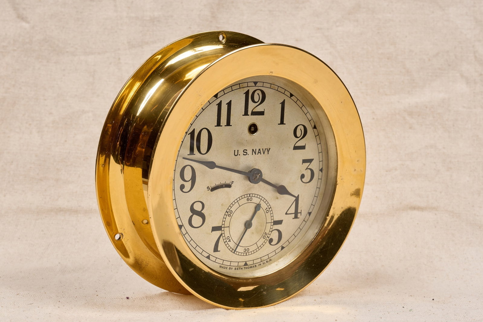 SETH THOMAS US NAVY BRASS CLOCK - 3