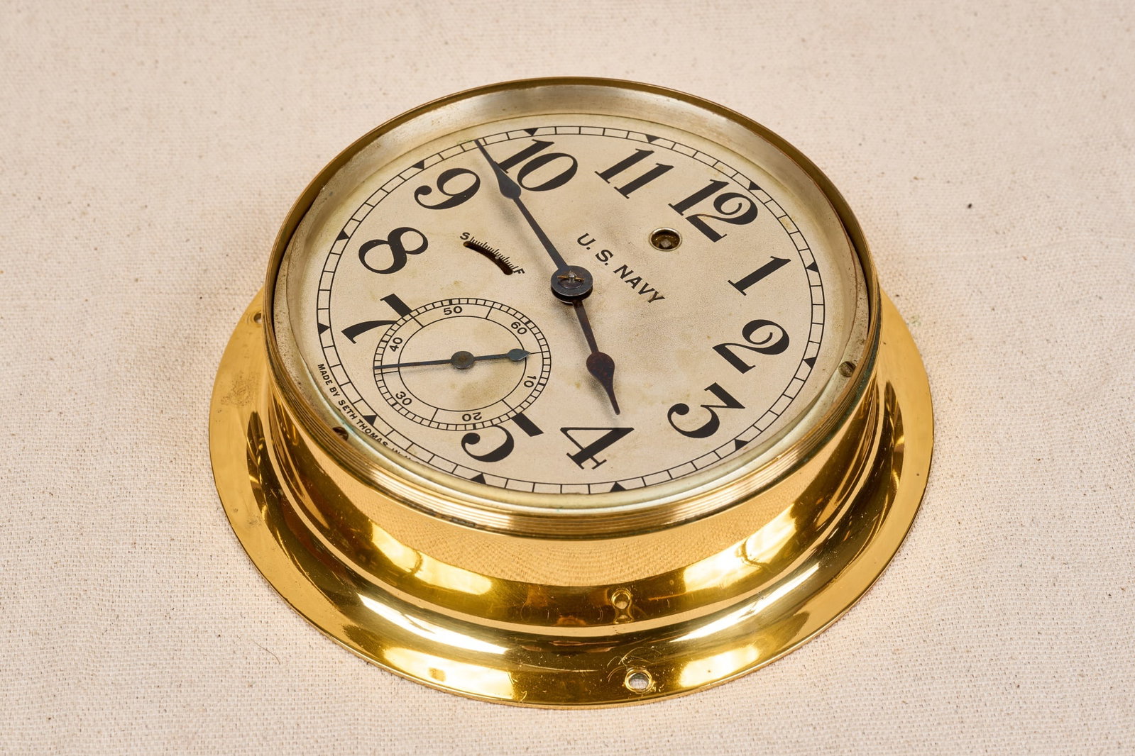 SETH THOMAS US NAVY BRASS CLOCK - 6