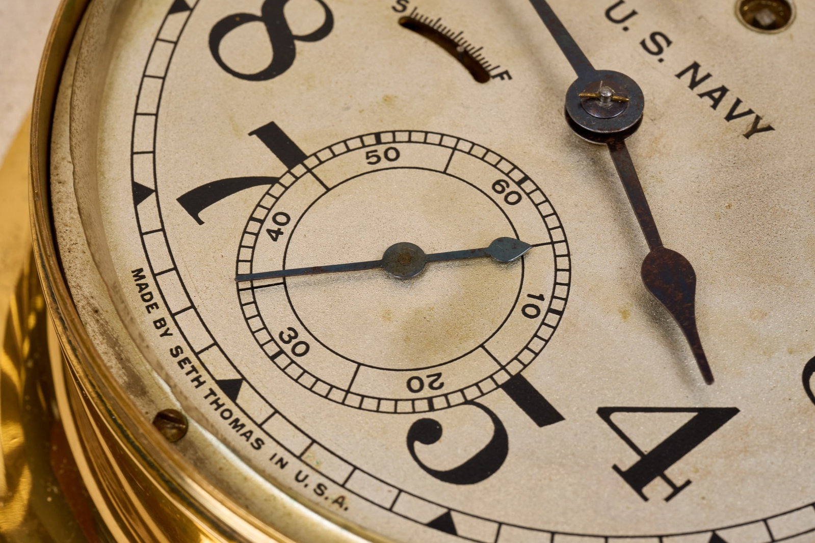SETH THOMAS US NAVY BRASS CLOCK - 8