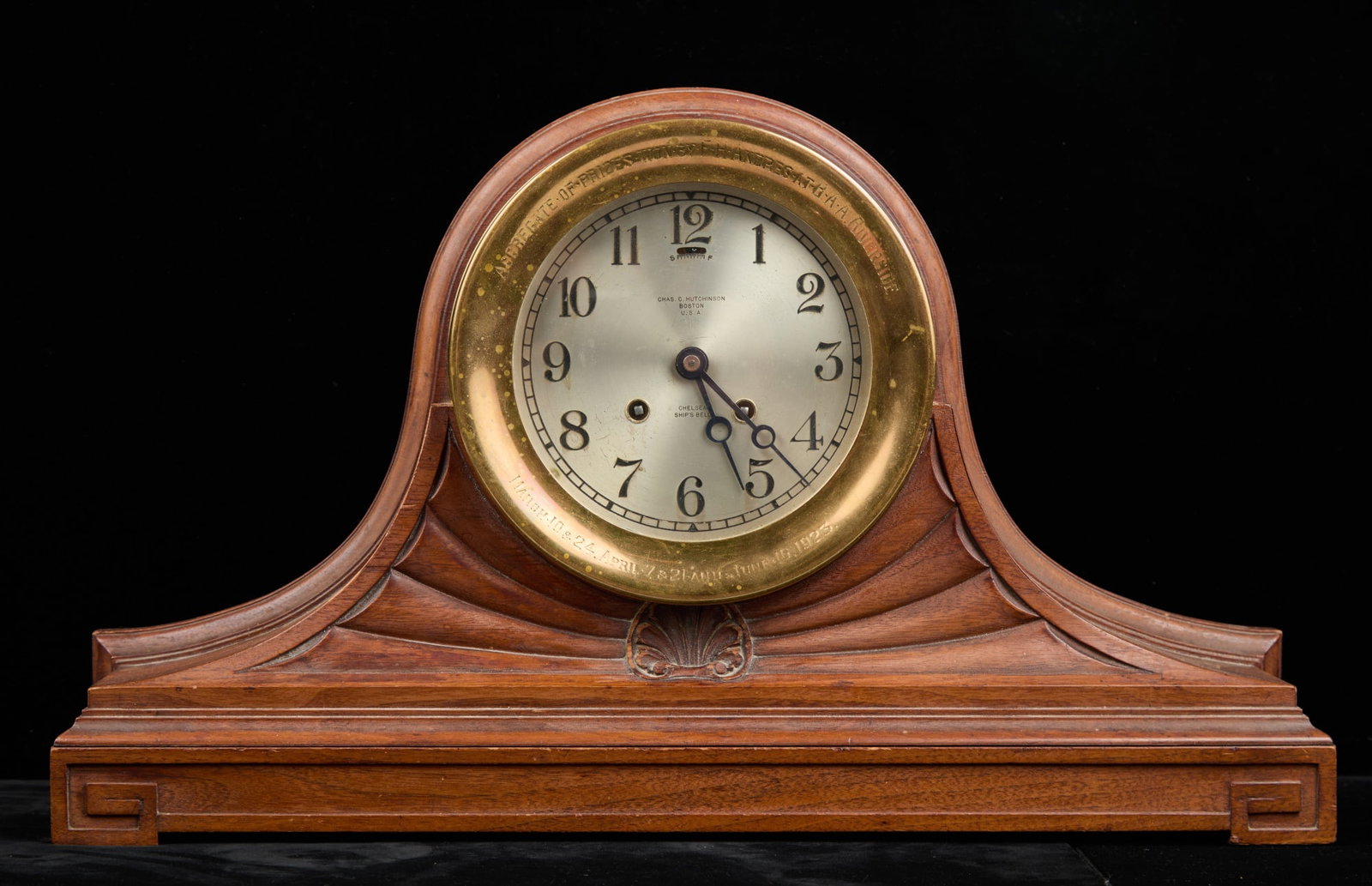 CUSTOM ENGRAVED CHELSEA SHIPS BELL MANTEL CLOCK (1 of 14)