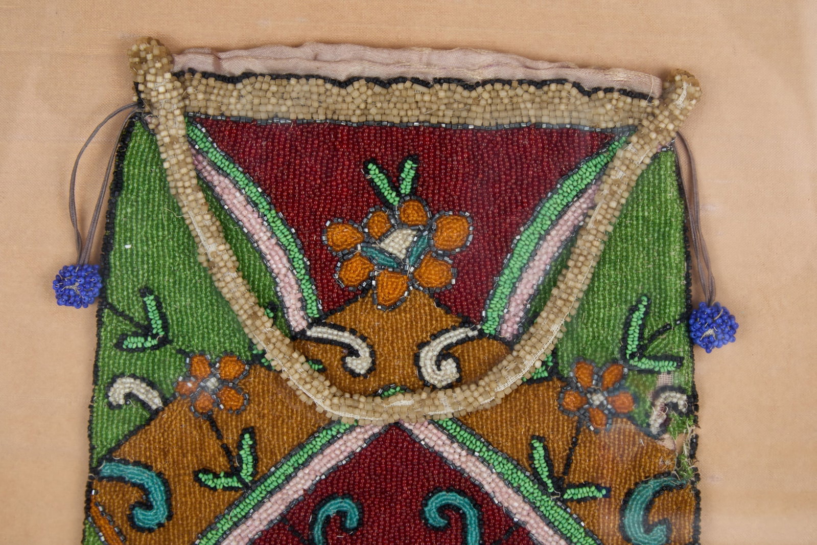 NATIVE AMERICAN BEADWORK BAG - 2