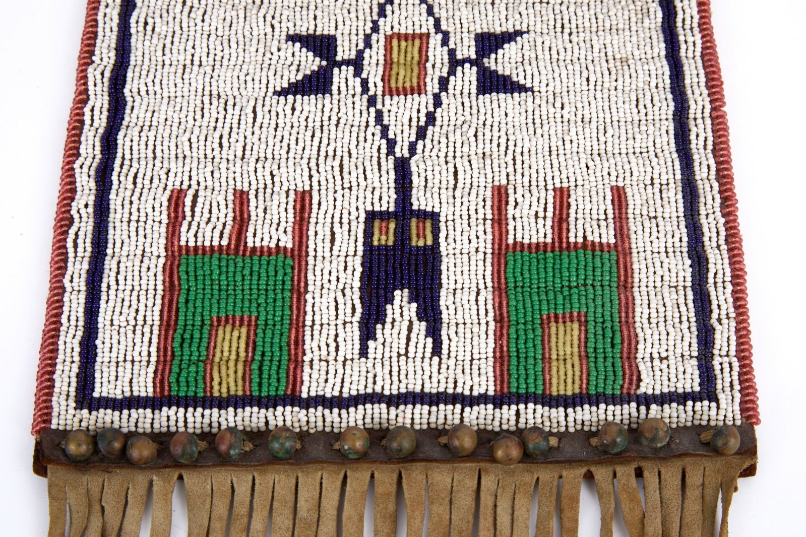 NATIVE AMERICAN BEADWORK MIRROR BAG - 3