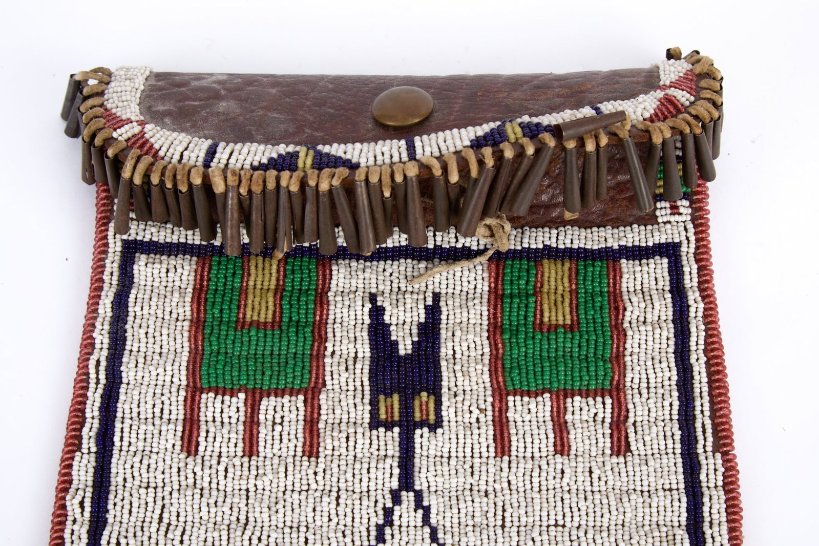 NATIVE AMERICAN BEADWORK MIRROR BAG - 5