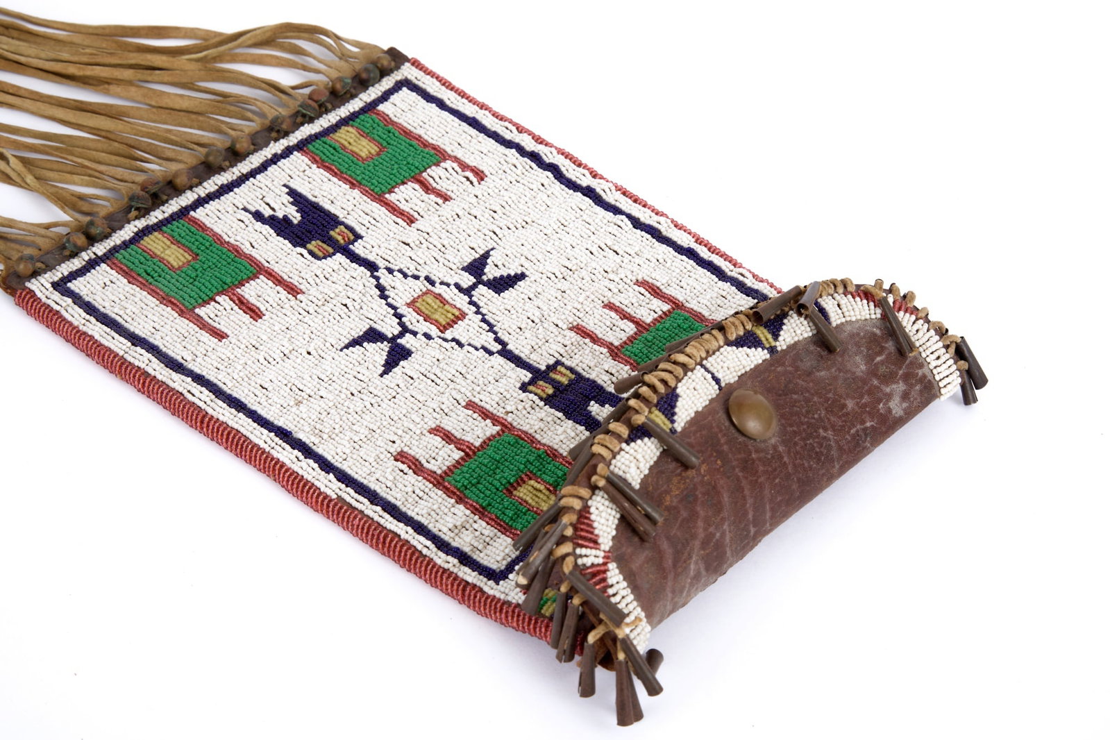 NATIVE AMERICAN BEADWORK MIRROR BAG - 6