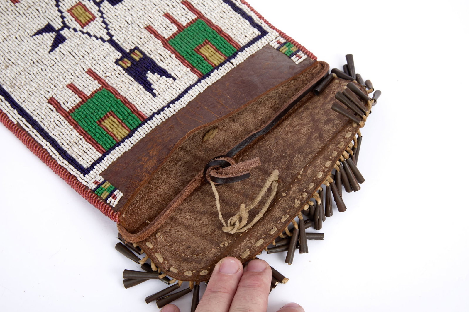 NATIVE AMERICAN BEADWORK MIRROR BAG - 9