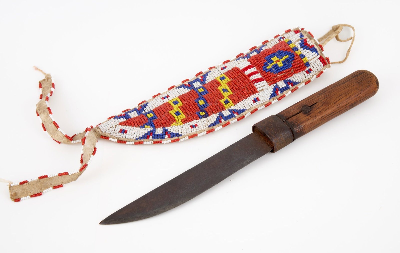 PLAINS INDIANS KNIFE with BEADWORK SHEATH (1 of 12)