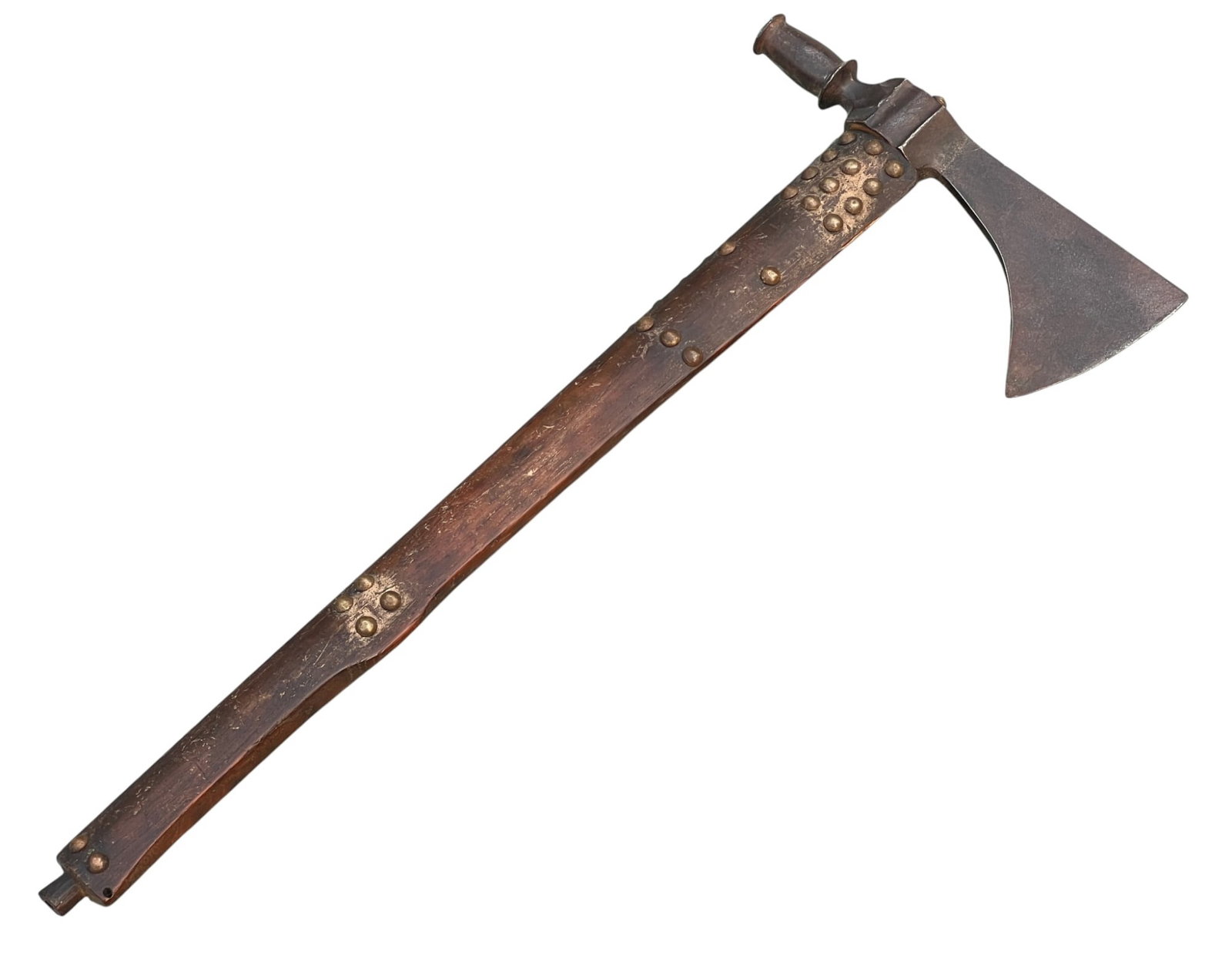 TOMAHAWK TRADE PIPE with BRASS TRADE TACKS (1 of 8)