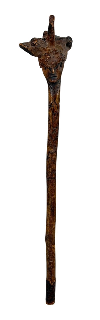 FIGURAL PENOBSCOT/WABANAKI (ME) CARVED ROOT CLUB (1 of 6)