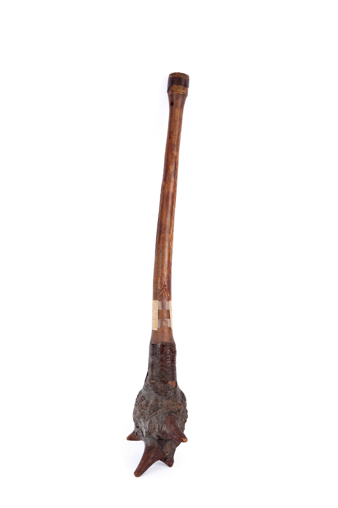 FIGURAL PENOBSCOT/WABANAKI (ME) CARVED ROOT CLUB (1 of 13)