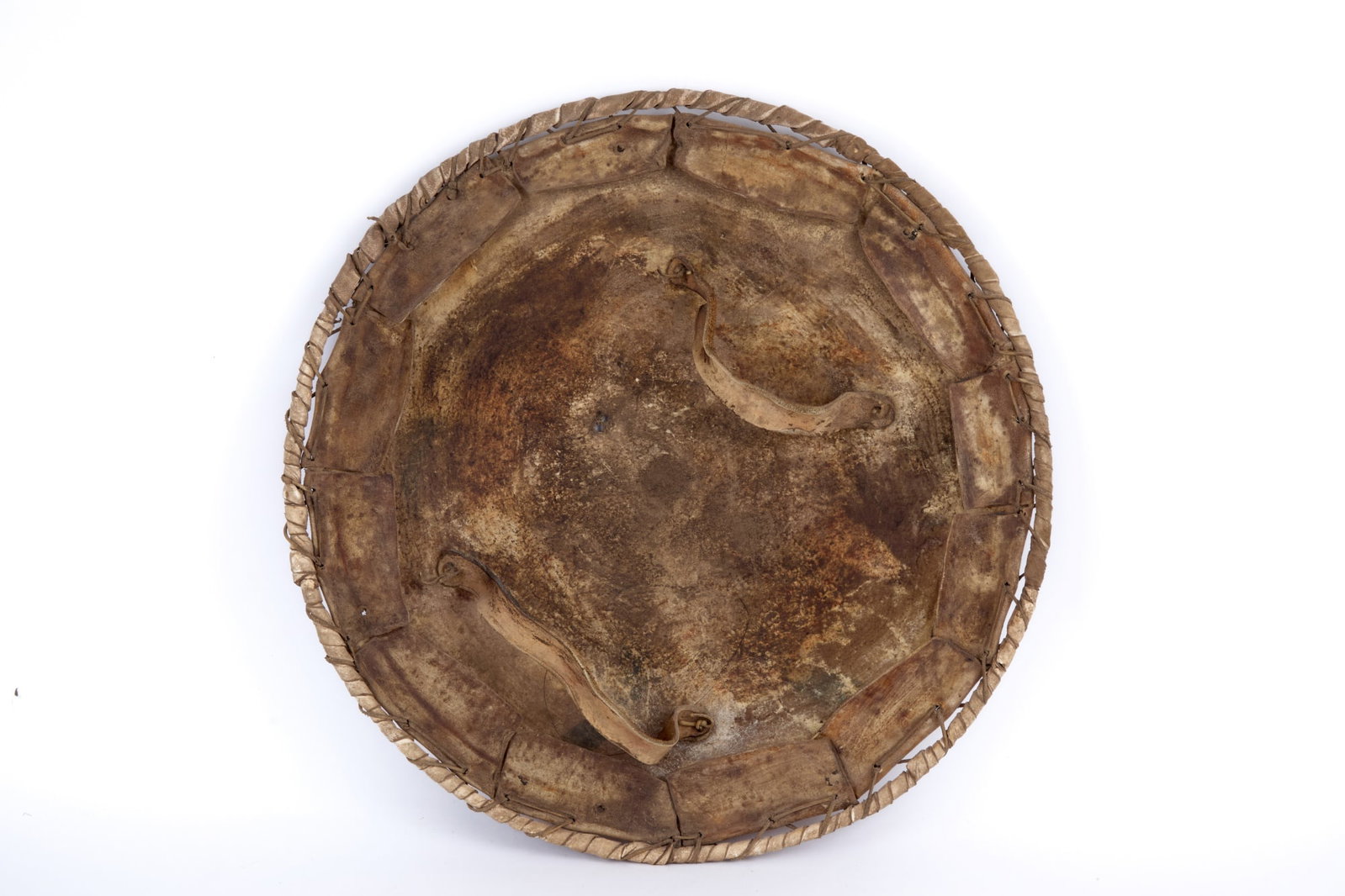 PLAINS INDIANS PAINTED RAWHIDE SHIELD - 5