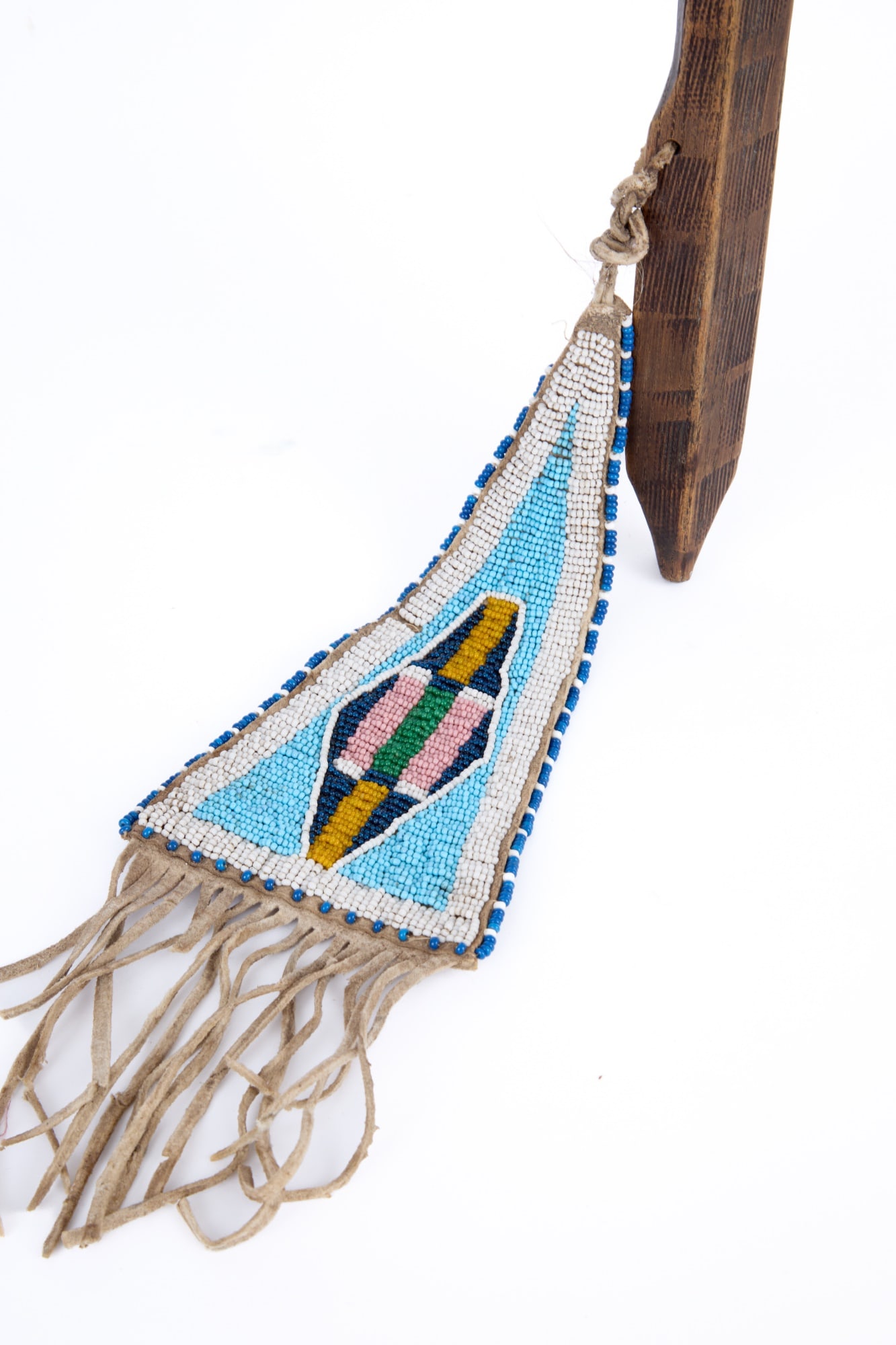 TOMAHAWK TRADE PIPE with BEADWORK DROP - 5