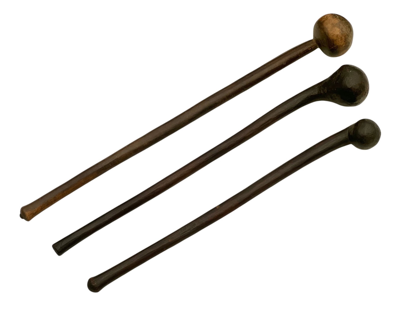 (3) SMALLER NATIVE AMERICAN BALL HEAD WAR CLUBS (1 of 9)