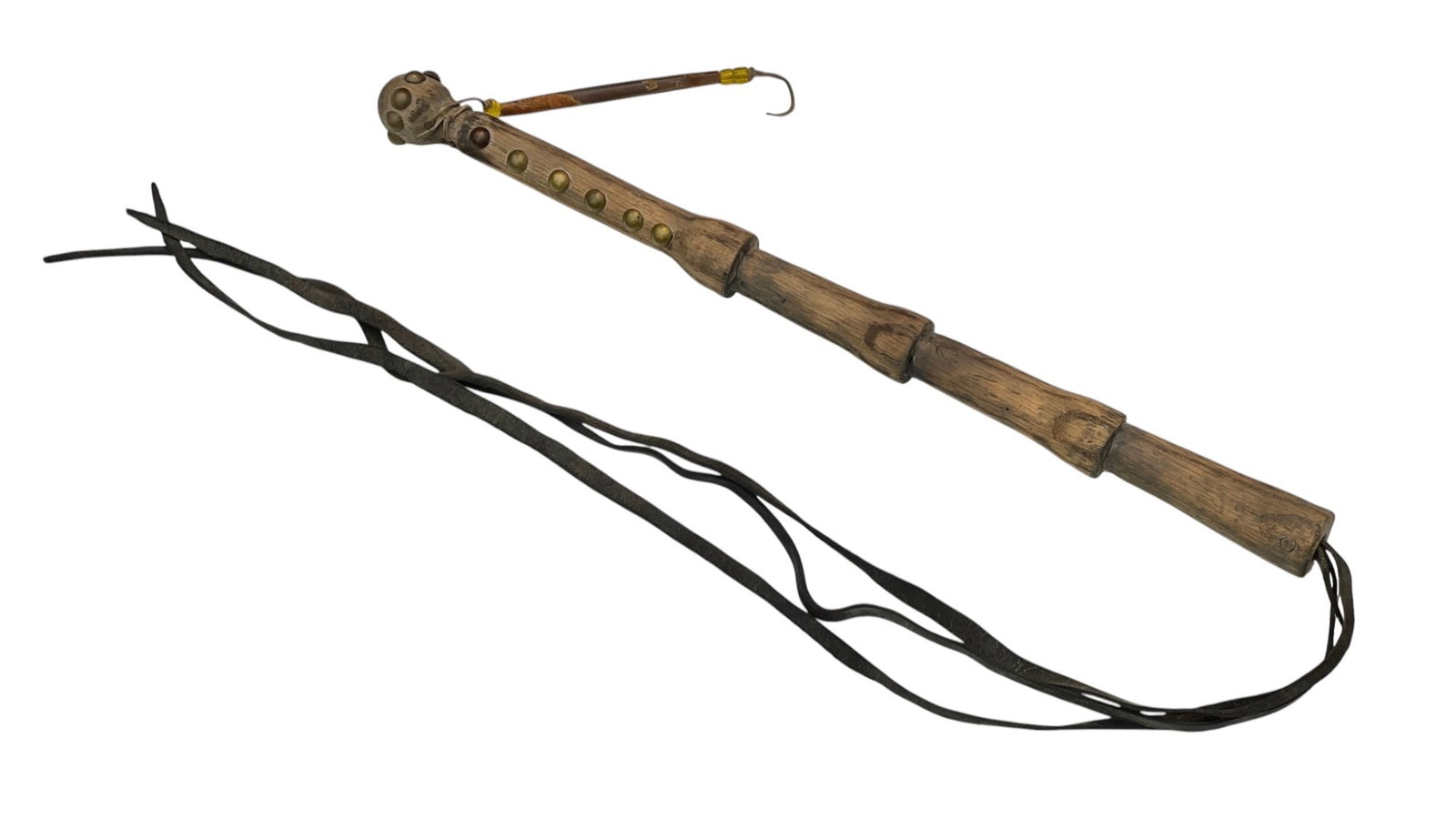 UNUSUAL PLAINS INDIANS TIERED QUIRT (1 of 6)