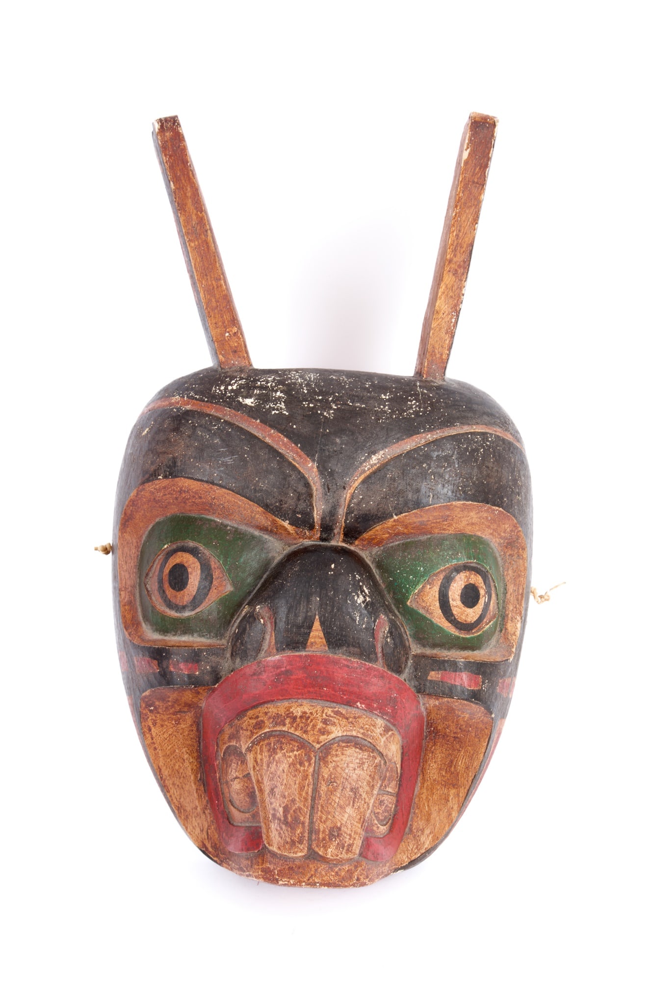 PACIFIC NORTHWEST CARVED & PAINTED RABBIT MASK (1 of 10)