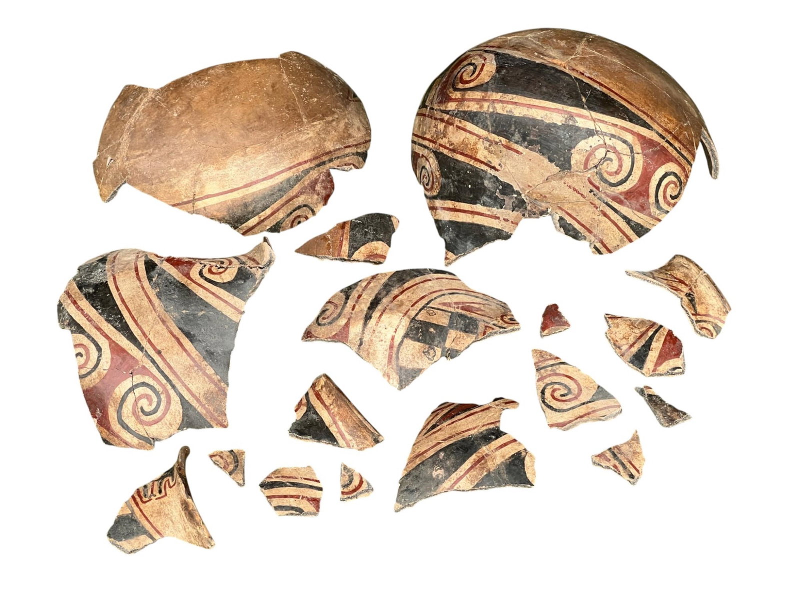 SOUTHWEST POLYCHROME POTTERY OLLA in FRAGMENTS (1 of 6)