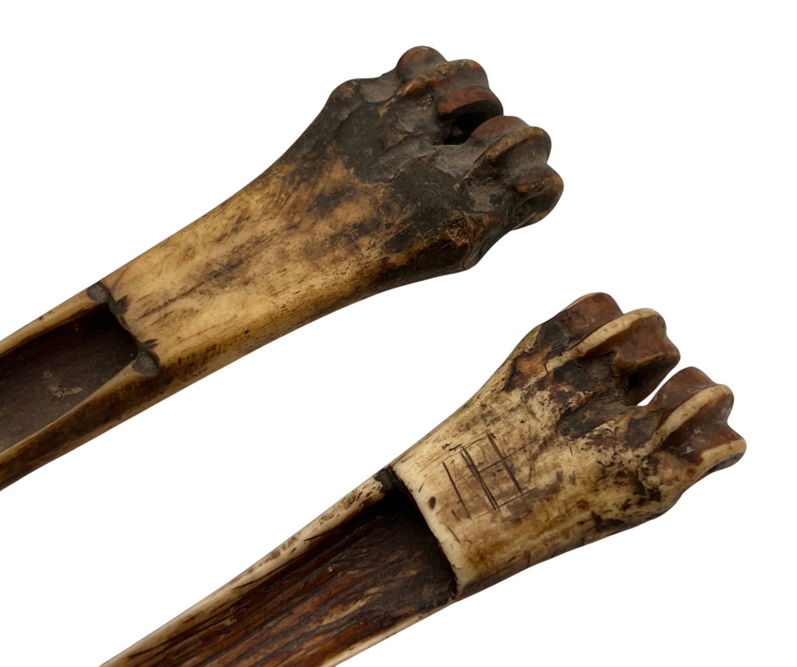 (2) NATIVE AMERICAN BONE FLESHING TOOLS - 2