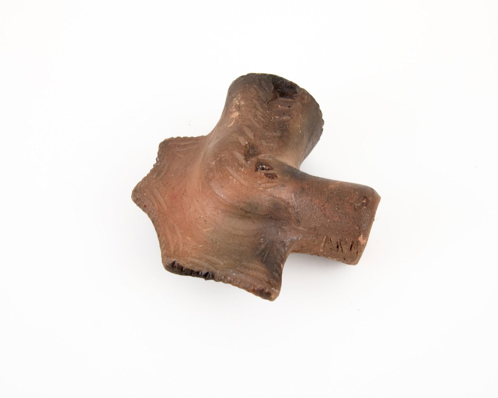 SIGNED 1885 NATIVE AMERICAN POTTERY PIPE BOWL (1 of 5)
