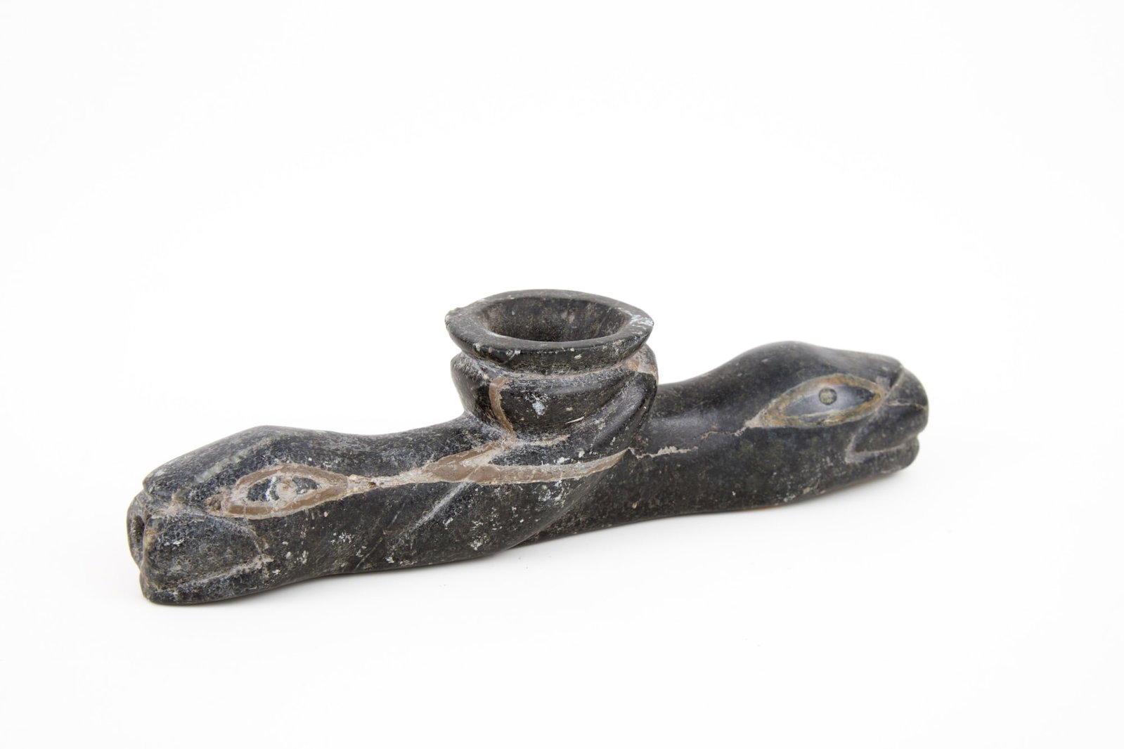 COLUMBIA COUNTY (GA) CARVED STONE EFFIGY PIPE (1 of 10)