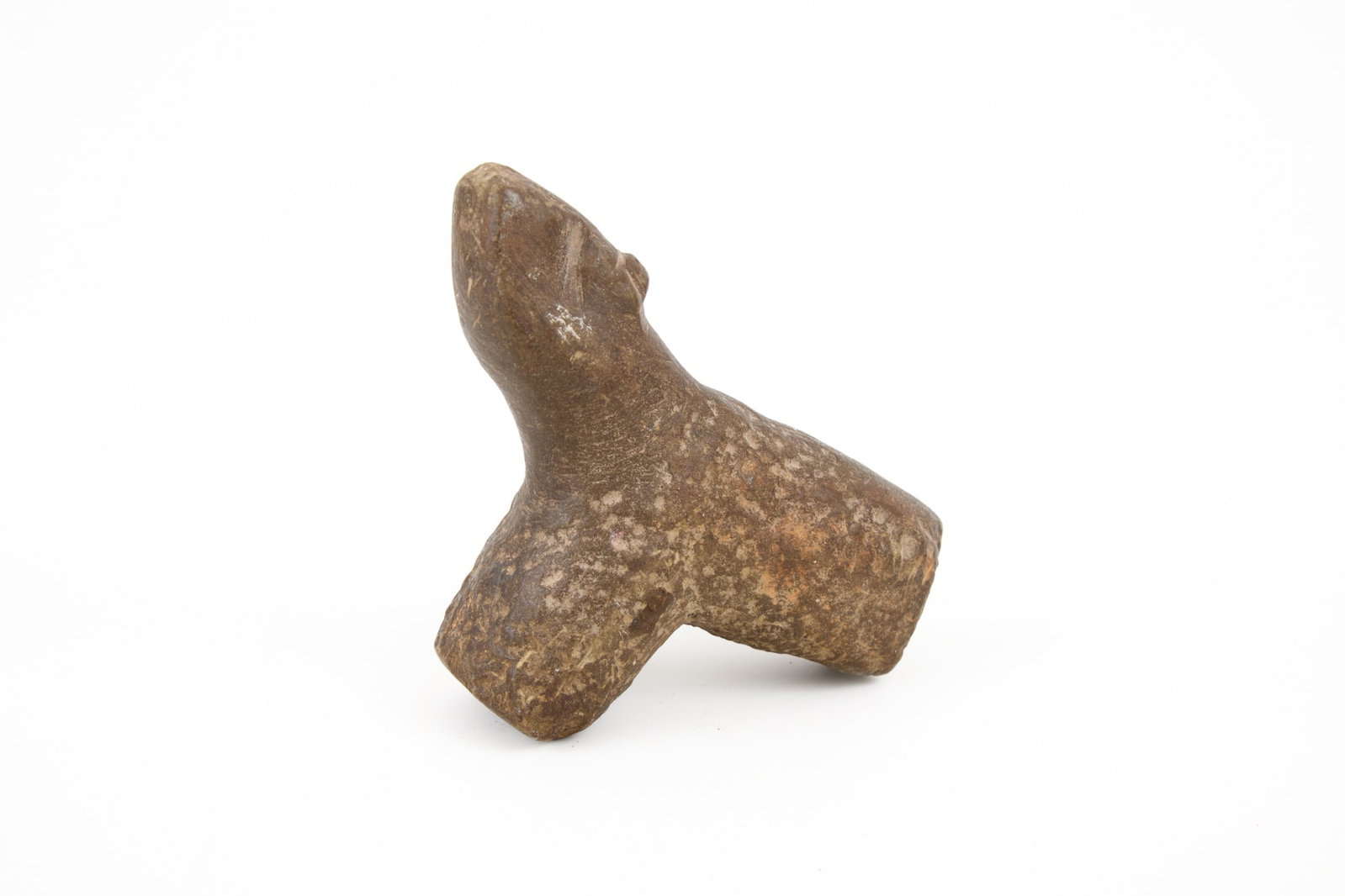 NATIVE AMERICAN CARVED STONE EFFIGY PIPE (1 of 9)