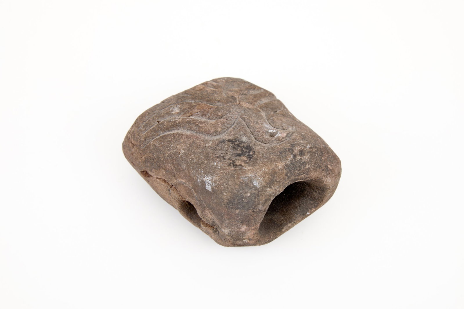 NATIVE AMERICAN CARVED STONE EFFIGY PIPE (1 of 8)
