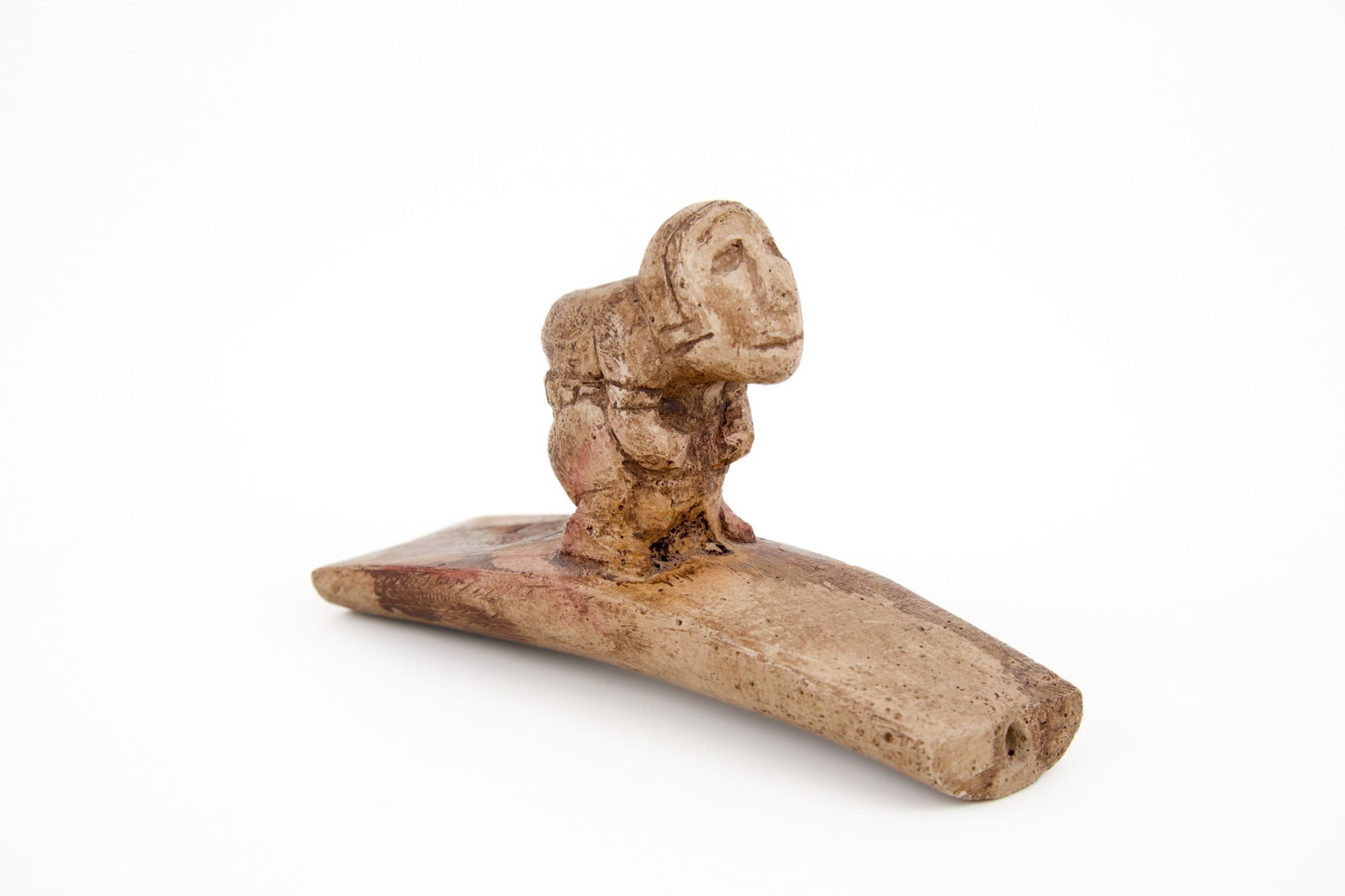 NATIVE AMERICAN CARVED STONE EFFIGY PIPE (1 of 8)
