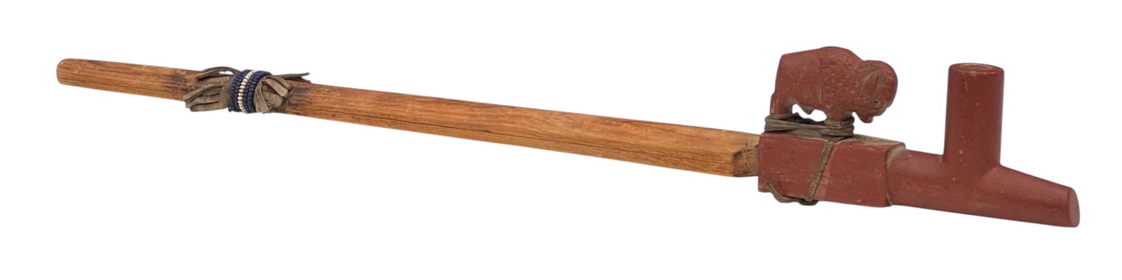 SIGNED BIG EAGLE CARVED CATLINITE EFFIGY PIPE (1 of 7)