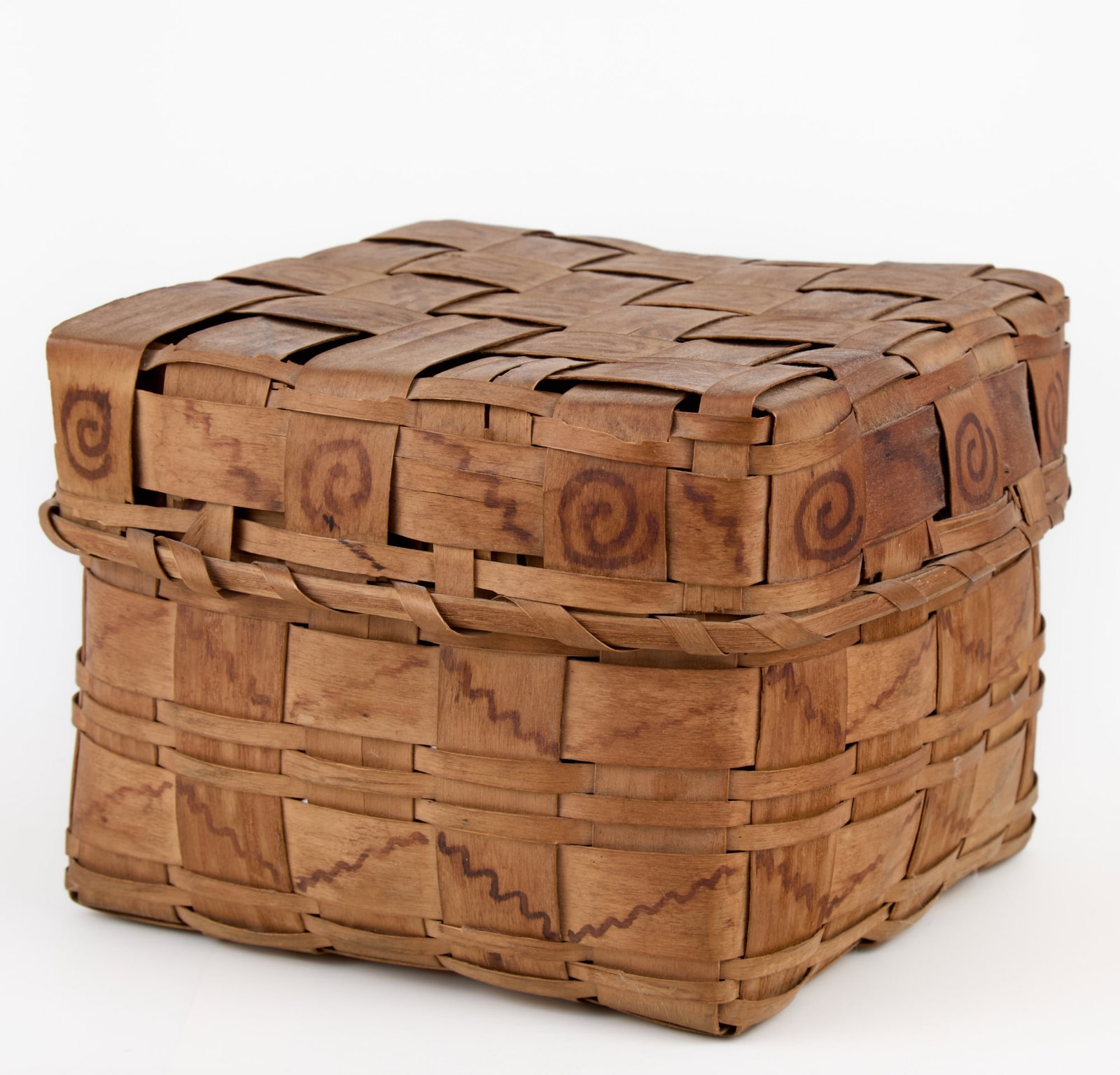 HAND WOVEN NATIVE AMERICAN POTATO STAMP BASKET (1 of 9)