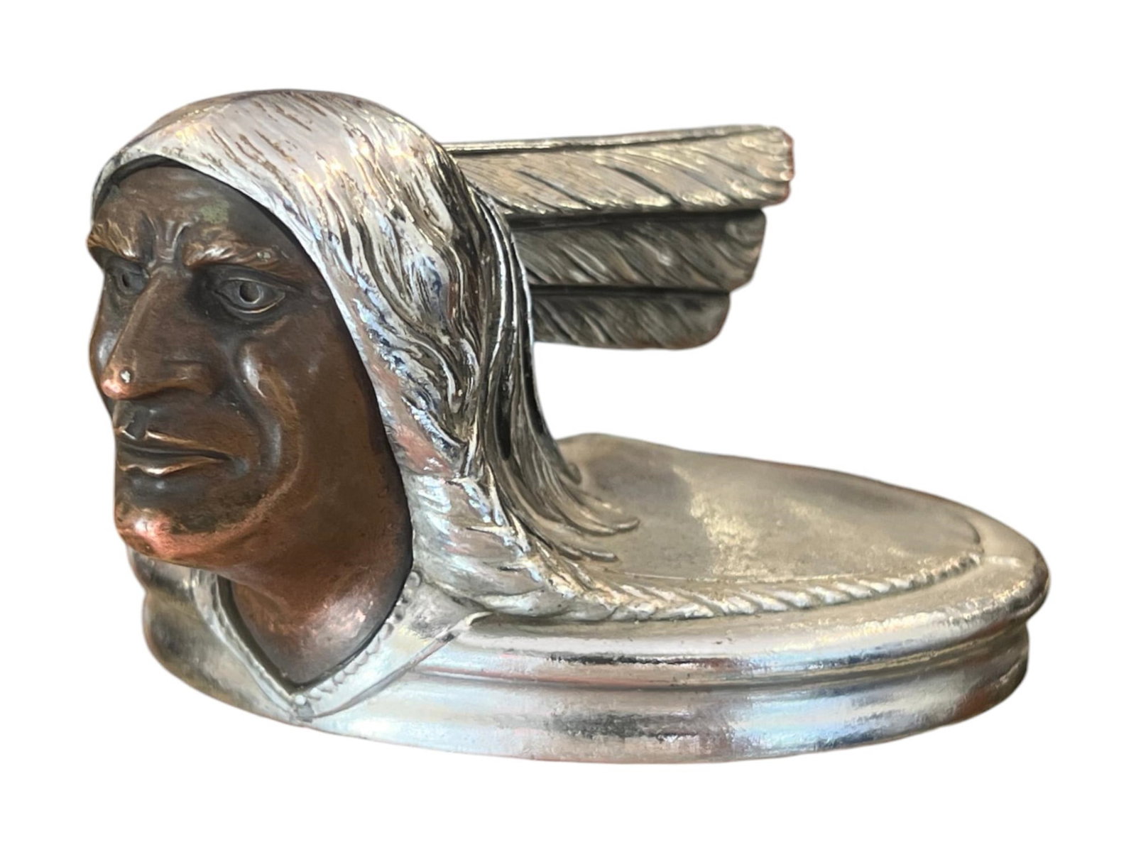 ART DECO CHROME & BRONZE PONTIAC HOOD ORNAMENT (1 of 6)