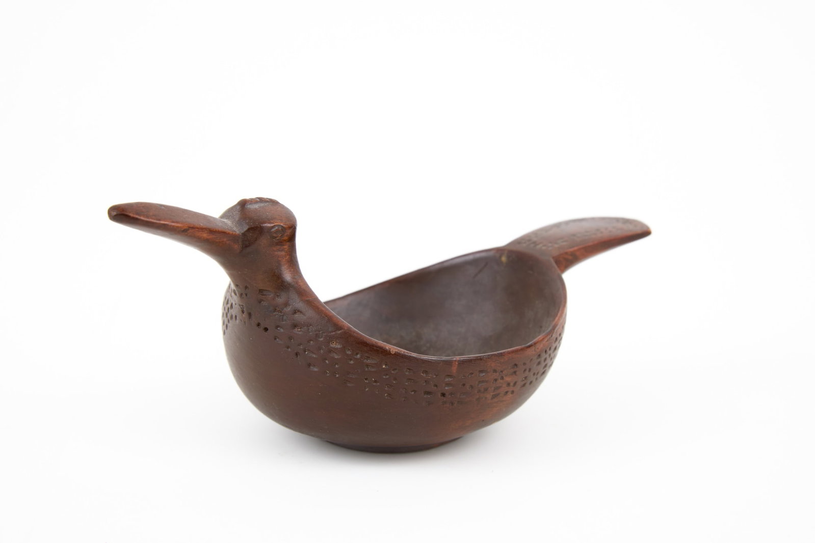 (19th c) SCANDINAVIAN TREENWARE ALE BIRD BOWL (1 of 6)