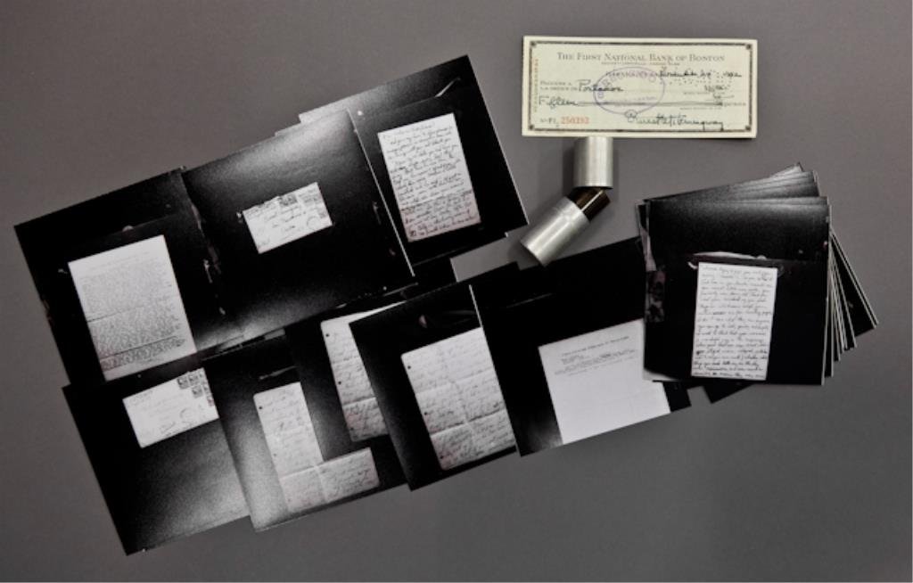 Hemingway Signed Check & Letters to "Gig": (1) Bank check filled out and signed in ink "Ernest M. Hemingway" payable to Portador for $15.00, endorsed "Roberto Herrera", 2 3/4 x 6 3/8 inches. (with expected bank stamps and cancellation holes), 