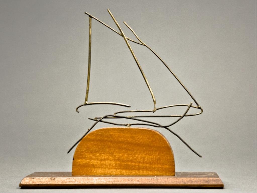 John F Kennedy Victura Sculpture-Lem Billings Gift: (1) "The Victura", brass sculpture made from a "Doodle by John F. Kennedy", on wooden base with presentation plaque. A Gift from Senator Ted & Joan Kennedy to Kirk Lemoyne Billings, Christmas of 1969.