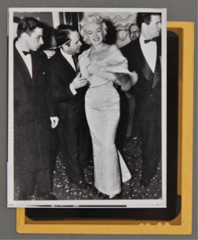 Marilyn Monroe: (2) 4 x 5 inch negatives of Marilyn Monroe by photographer Frank Mastro, together with (1) 4 x 5 inch print. March 9, 1955. Marilyn is at the Astor Theatre doing a benefit premier of "East of Eden".