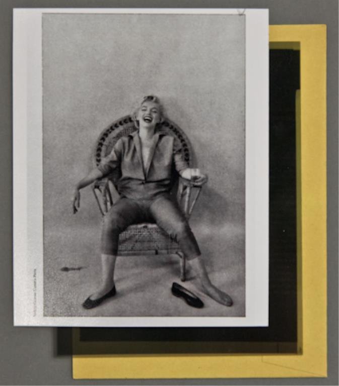 Marilyn Monroe by Milton H. Greene: (1) 5 x 4 inch negative of Marilyn Monroe taken by Milton H. Greene, 1954 together with (1) 5 x 4 inch photograph reprint.