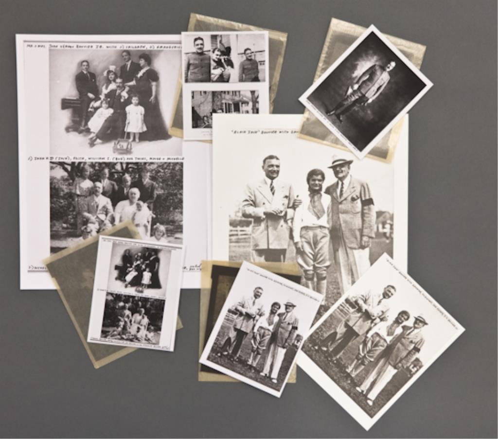 Bouvier Family Photographs: Captain William Sergent "Bud" Bouvier and his fiancee, John Vernon Bouvier, Jr. as Major Judge, Advocate-World War I, Bouvier family group, "Black Jack" Bouvier with daughter Jacqueline, and father 