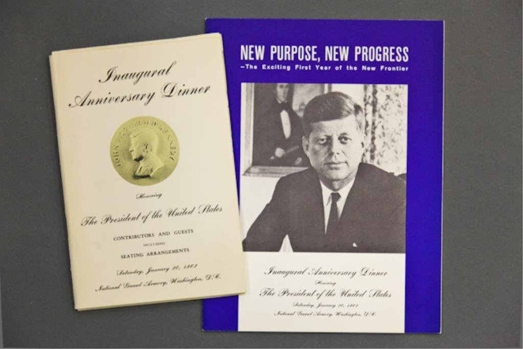 Inaugural Anniversary Dinner: (1) Saddle-bound booklet listing Contributors and Guests including the Seating Arrangements for the Inaugural Anniversary Dinner 56pp., (1) Inaugural Anniversary Dinner Program "New Purpose, New Progr